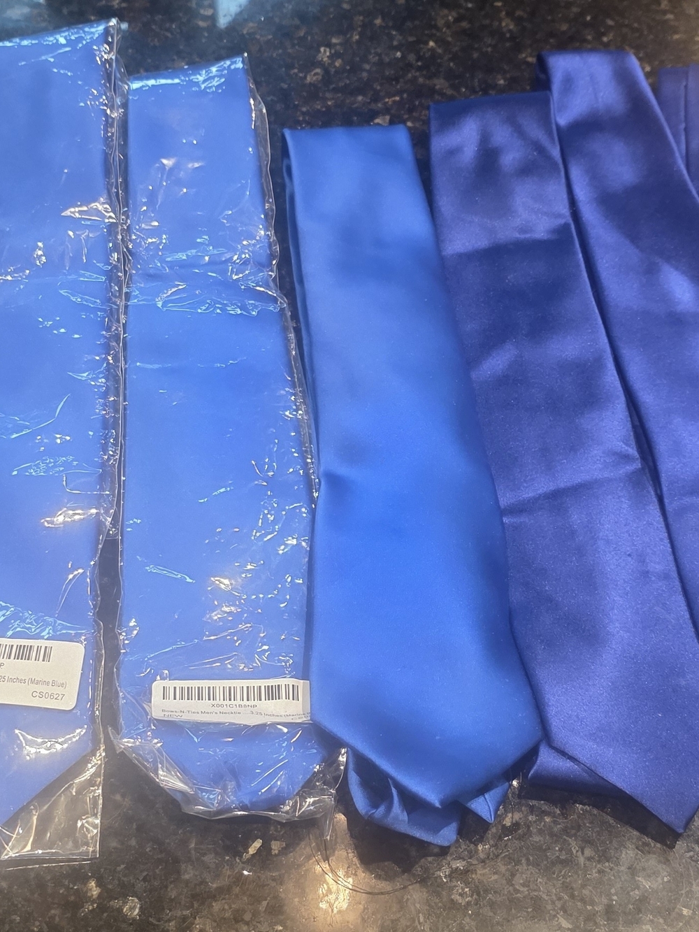 Men's Solid Blue Satin Tie - Classic Wedding & Formal Tie